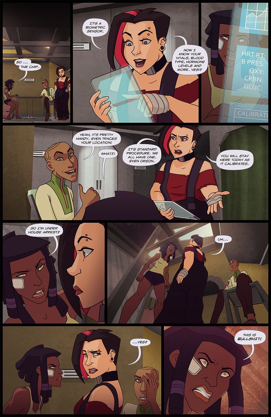 Episode 3 Act 1 Page 15: Markesha is introduced to the biometric tech, but when Audrey gets lost in translation Markesha’s temper flares up all over again.